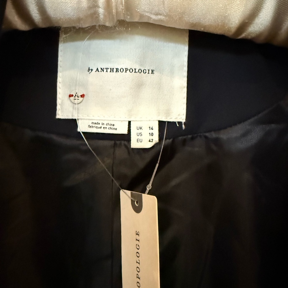 Anthropologie Black Satin Lined Jacket- size 10 brand new - Picture 4 of 9